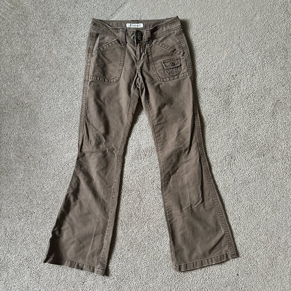 Aeropostable low rise flare brown pants y2k vintage